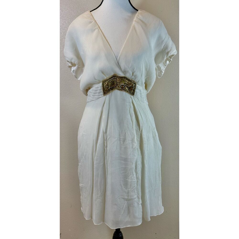 Adam By Adam Lippes 100% Silk Embellished Mini Women’s Dress Size 8 (M)